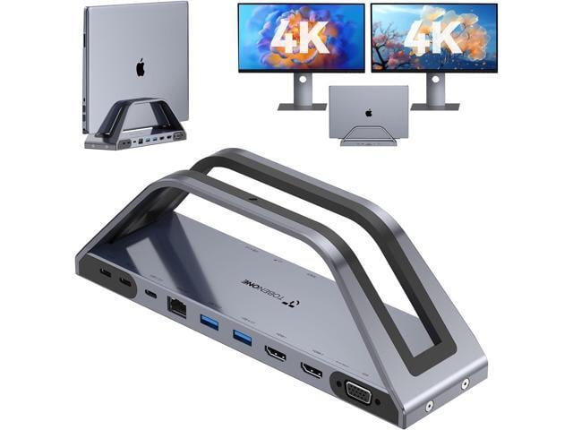 Apple TobenONE 14-in-1 MacBook Pro/Air Docking Station Dual 4K Monitor, Vertical Laptop Docking Station Stand for MacBook Pro/Air M1/M2/M3/M4, USB C Dock...