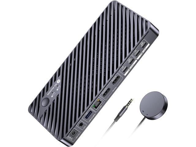 AV Access Docking Station KVM Switch 2 Monitors 2 Laptops, 4K KVM Switch Dual Monitor, 100W PD for Each PC, 1G Ethernet, EDID Emulation, Ideal for...