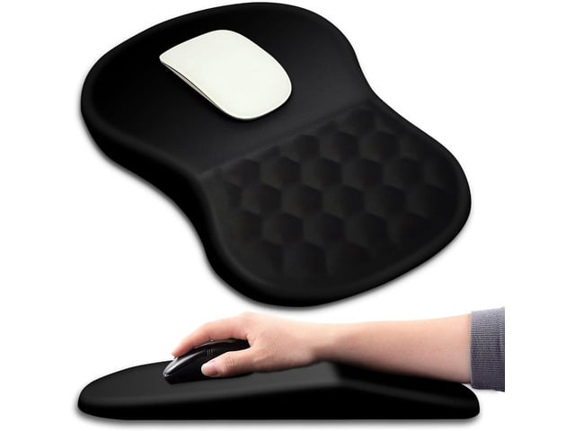 Hokafenle Ergonomic Mouse Pad Wrist Support with Massage Design, Wrist Rest Pain Relief Mousepad with Memory Foam & Non-Slip PU Base, Mouse Pads for..