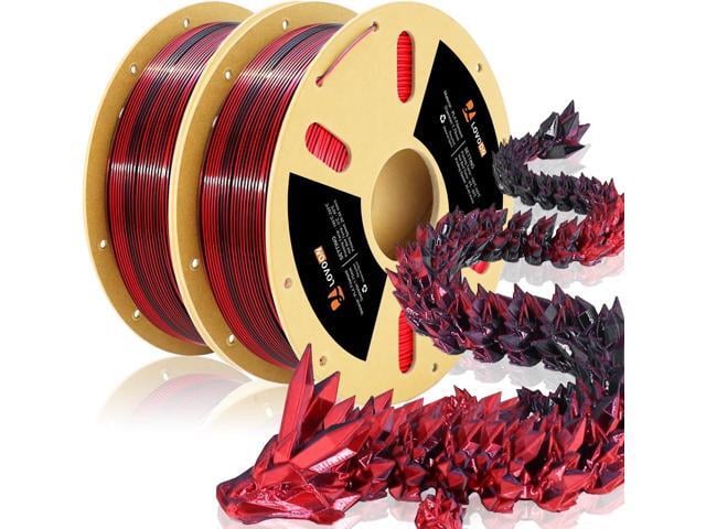 LOVOON PLA 3D Printer Filament Silk Bundle 2KG, PLA Filament 1.75mm Shiny Dual Color Change by Angle, 3D Printing Filament Bundle of Silk...