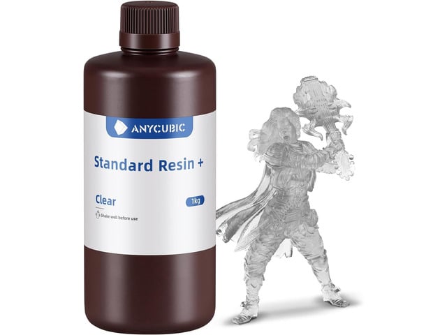 ANYCUBIC Standard 3D Printer Resin Plus, 405nm SLA Fast UV-Curing Resin, High Precision & Rapid Photopolymer for 8K/14K/16K Capable LCD/DLP/SLA 3D...
