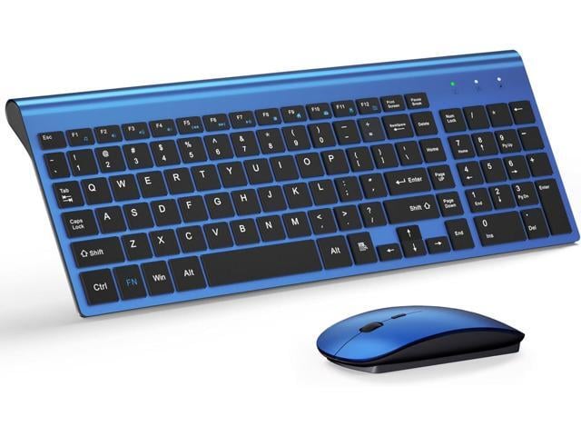 TopMate Wireless Keyboard and Mouse Ultra Slim Combo, 2.4G Silent Compact USB Mouse and Scissor Switch Keyboard Set with Cover, 2 AA and 2 AAA...