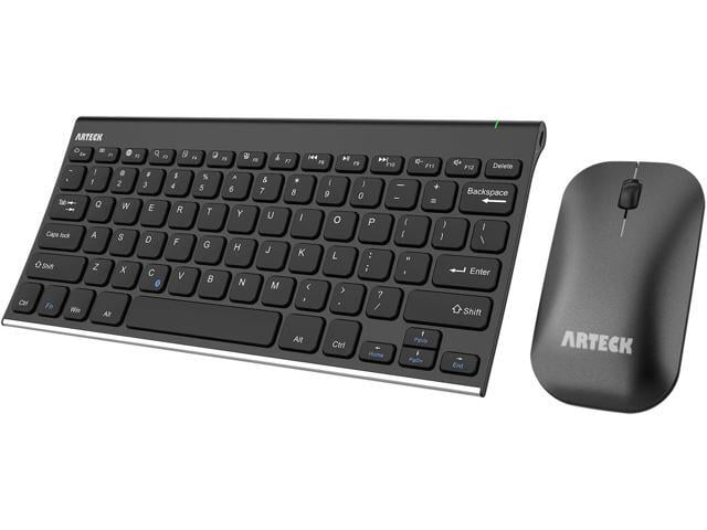 Arteck Bluetooth Keyboard and Mouse Combo Ultra Compact Slim Stainless Full Size Keyboard and Ergonomic Mice for Computer/Desktop/PC/Laptop/Surface...