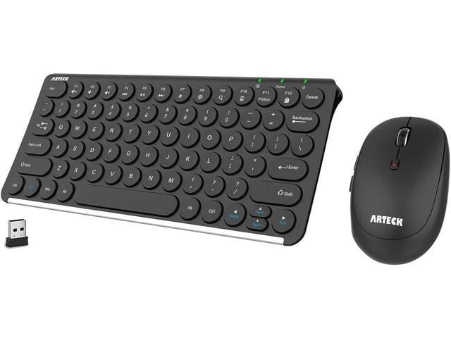 Arteck 2.4G Wireless Keyboard and Mouse Combo Ultra Compact Slim Stainless Full Size Keyboard and Ergonomic Mouse for Computer/Desktop/PC/Laptop...