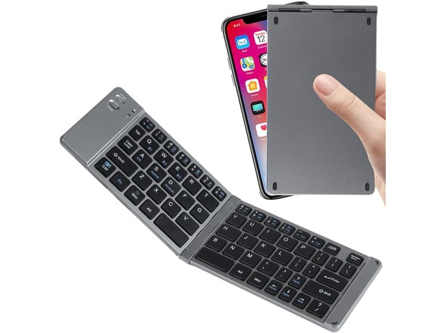 Wireless Keyboard Foldable Bluetooth Keyboard Slim Small Quiet Portable Compact Handheld Full Size Pocket Travel Folding Keyboard for PC Laptop...