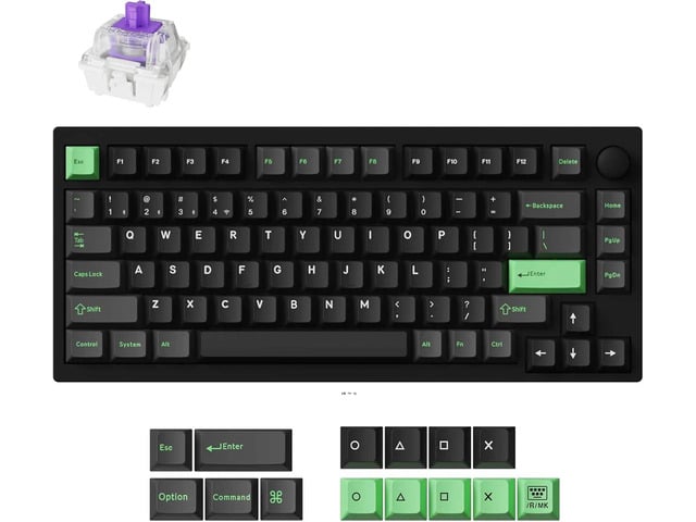 LEMOKEY P1 HE 75% Wireless Custom Mechanical Gaming Keyboard with Gateron Double-Rail Magnetic Switches Full Assembled Knob Version - Black