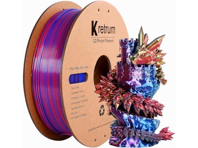 Silk Tri Colors PLA 3D Printer Printing Filament 1.75 mm Silk PLA Color Changing Filament 1 kg / 2.2 lbs Red & Yellow & Blue