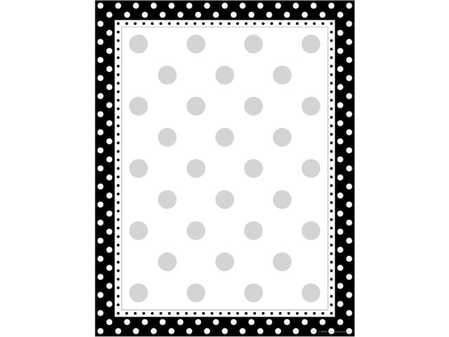Barker Creek Designer Computer Paper, Black And White Dots, 8.5 x 11, Decorative Printer Paper, Stationery, 50 Sheets per Pkg, Home, School and...