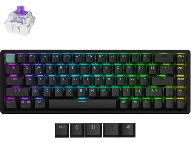 Keychron K6 HE 65% Wireless Mechanical Keyboard, 2.4GHz & Bluetooth, Gateron Double-Rail Magnetic Switch, Shine-Through PBT Keycaps, Aluminum...
