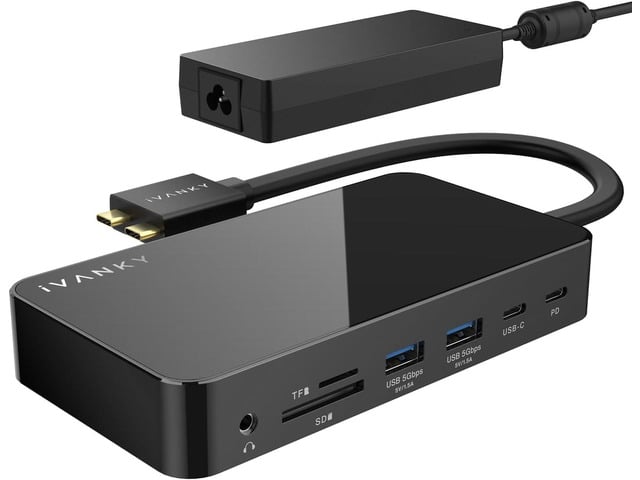 Apple iVANKY 12-in-2 FusionDock 1 for M5 MacBook Dual 4K@144Hz Monitor (Docking Station for M5/M4 Base, M3/M2/M1 Pro/Max Mac)(150W Power Adapter, SD/TF,...