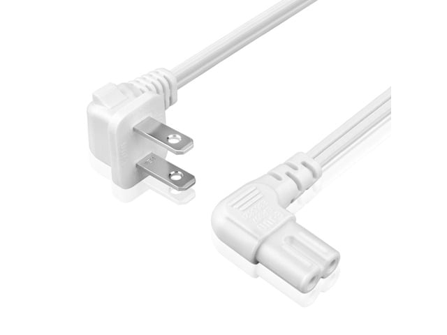 Samsung TNP 10 ft Right Angle 2-Prong C7 Power Cord for Samsung and LG TVs, White Figure-8 Replacement Cable for Ps5, Ps4, Xbox Series X/S, Printers,...