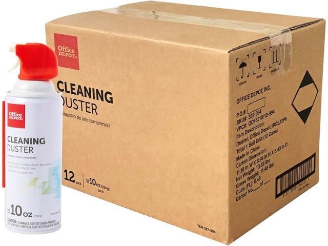 Office Depot Cleaning Duster, 10 Oz Compressed Canned Air for Electronics, Keyboard Cleaner for Computer, Laptop, PC, Printer, Office Equipment,...
