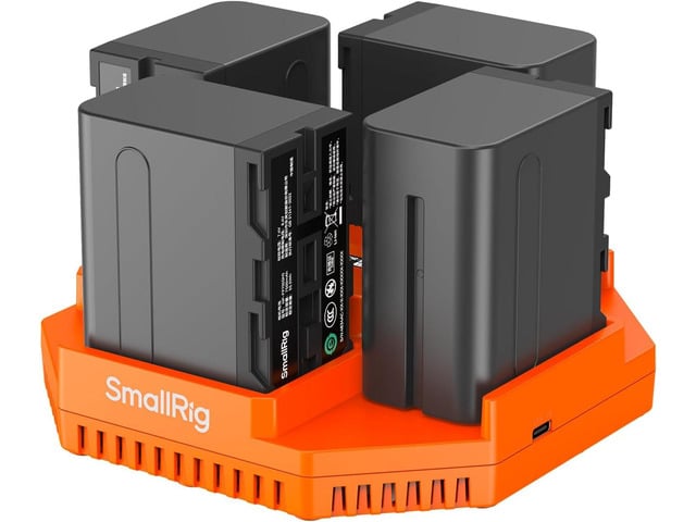 Sony SmallRig 4 Pack 7800mAh Replacement Battery for Sony NP-F970, 4-Slot Battery Charger, with PD 100W Fast Charging, Power Supply for DSLR Camera, LED...