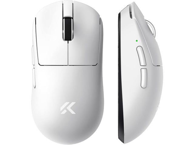 MCHOSE A7 V2 Ultra Wireless Gaming Mouse for Esports 59 g, PAW3950 TI, 42K DPI, TOPSPEED Dual 8K Polling Rate, 130 Hour Battery Life PC/Mac White