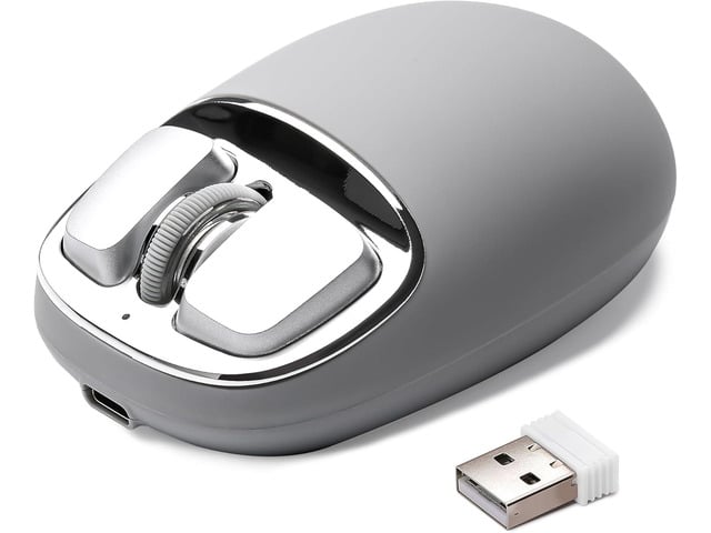YUNZII C1 Silicone Wireless Mouse, Tri-Mode 2.4G/USB-C/Bluetooth Mouse, 4800 DPI Optical Tracking, 6 Adjustment Levels, Customize Mice for Laptop,...