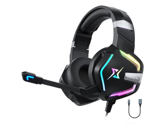 targeal 7.1 Surround Sound PC Gaming Headset for PS5 PS4 Laptop Mac Tablet Mobile, Over Ear Wired USB Gaming Headphone with Omni-Directional Noise...