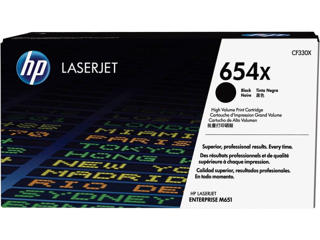 HP 654X High Yield Black Original LaserJet Toner Cartridge, ~20,500 pages,