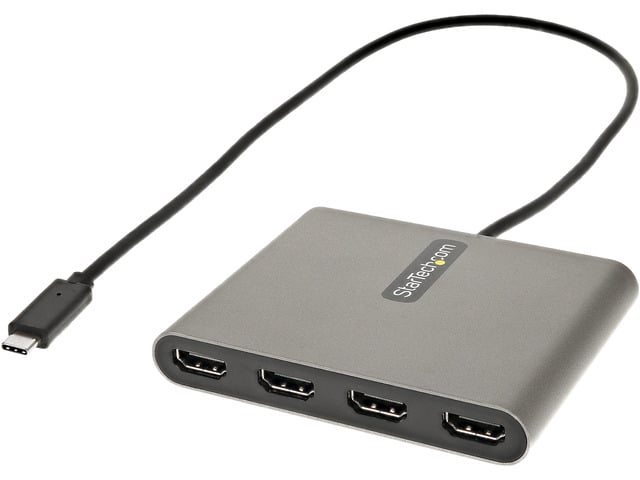 USB C to 4 HDMI Adapter, External Video & Graphics Card, USB Type-C to Quad HDMI Monitor Display Adapter Dongle, 1080p 60Hz, Video Converter,...