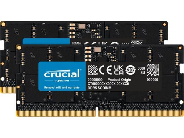 Crucial 64GB (2 x 32GB) 262-Pin DDR5 SO-DIMM DDR5 5600 Laptop Memory Model CT2K32G56C46S5