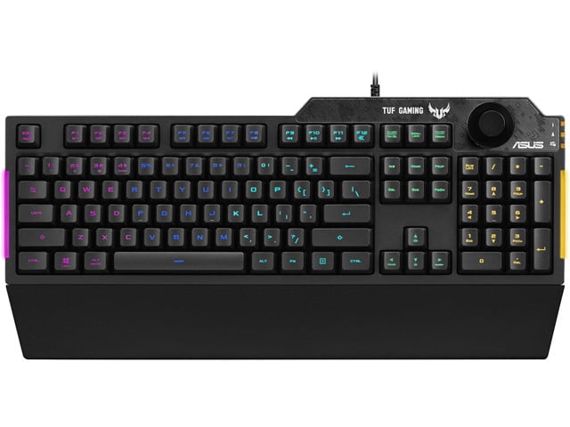 ASUS Membrane Gaming Keyboard for PC - TUF K1 Programmable, Onboard Memory Dedicated Volume Knob, Aura Sync RGB & Side Lighting Detachable...