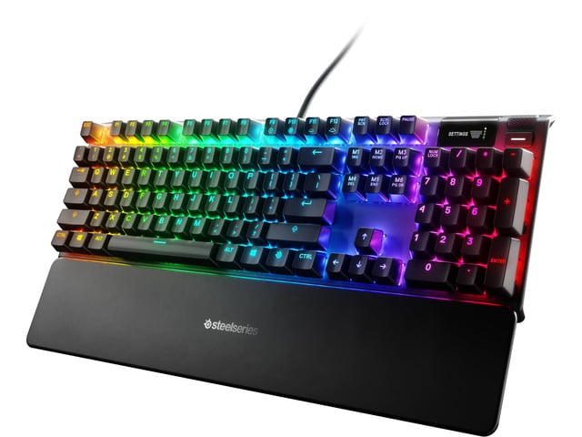 SteelSeries Apex Pro Mechanical Gaming Keyboard - Adjustable Actuation Switches - World's Fastest Mechanical Keyboard - OLED Smart Display - RGB...