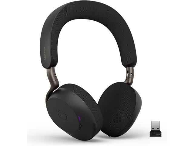 Jabra Evolve3 75 On-Ear Wireless Bluetooth Headset with Microphone for Work, USB-A, AI Voice Call Technology, Advanced Active Noise Cancelation,...