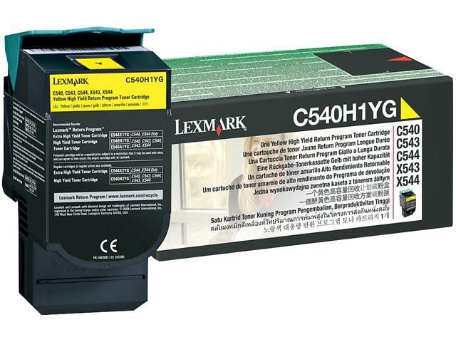 Lexmark C540H1YG High Yield Return Program Toner Cartridge - Yellow
