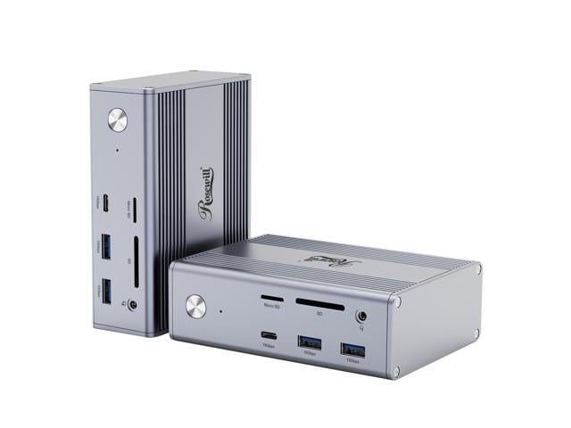 Rosewill 14-in-1 USB C Laptop Docking Station with 100W PD Charging, 4K@60Hz Display, Triple 4K Display,10Gbps Data Transfer & Kensington Lock,...