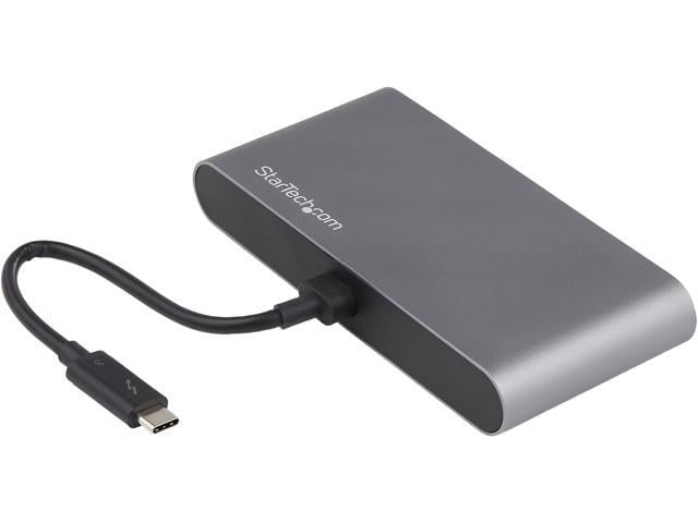 Thunderbolt 3 Mini Dock - Portable Dual Monitor w/ DP 4K 60Hz - 2X USB-A Hub (3.2/2.0), GbE - 28cm Cable - TB3 Multiport Adapter - Mac/Windows -...