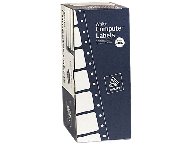 Avery 4022 Dot Matrix Printer Address Labels, 1 Across, 1-15/16 x 4, White, 5000/Box