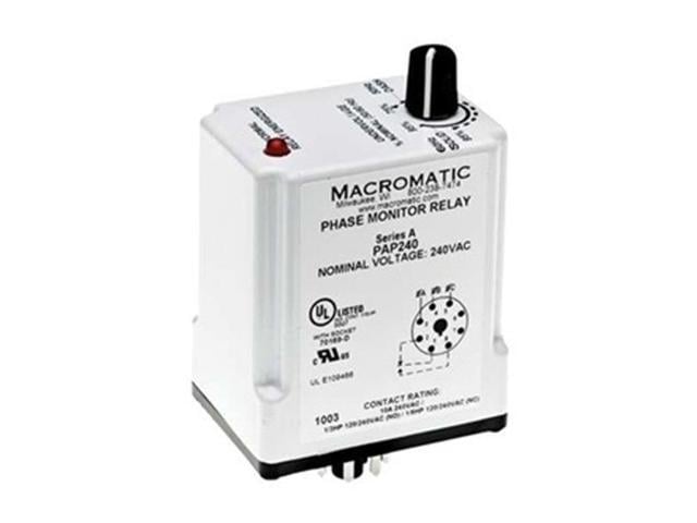MACROMATIC PAP240 3 Phase Monitor Relay,SPDT,240VAC,8 Pin