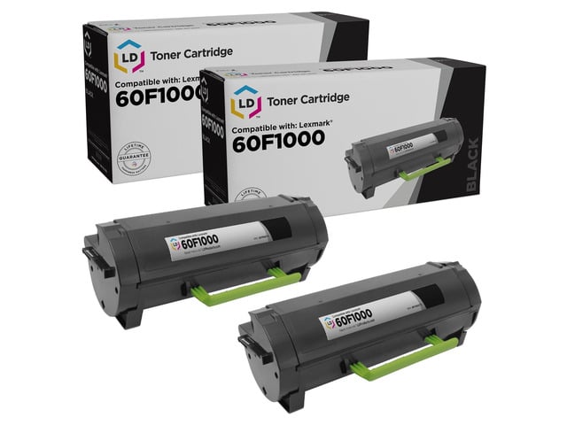 LD Products Compatible Toner Cartridge Replacement for Lexmark 601 60F1000 (Black, 2-Pack)