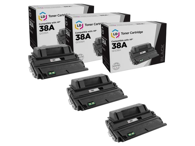 HP LD Products Toner Cartridge Compatible with Replacement for HP 38A Q1338A (Black, 3-Pack)