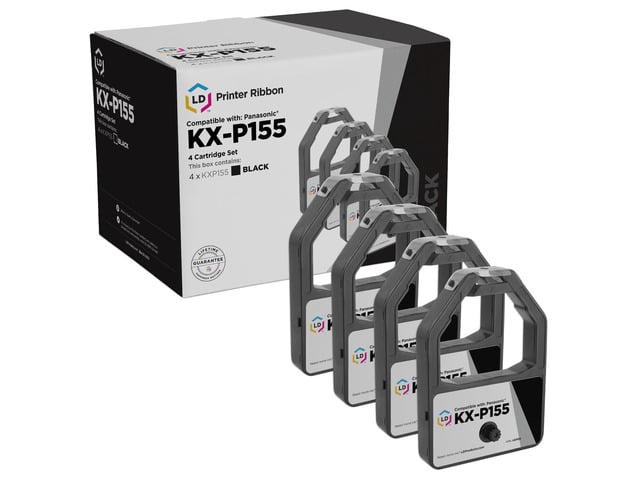 LD Products Compatible Printer Ribbon Cartridge Replacement for Panasonic KX-P155 (Black, 4-Pack)