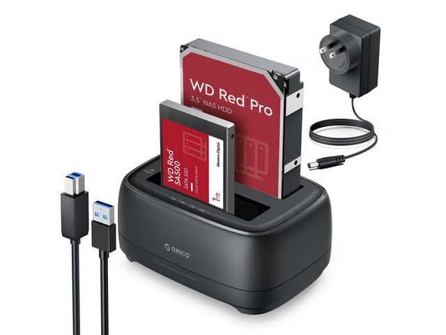 ORICO Dual Bay External Hard Drive Docking Station USB 3.0 to SATA with Duplicator/ Offline Clone Function HDD Dock for 2.5/3.5 inch HDD SSD...