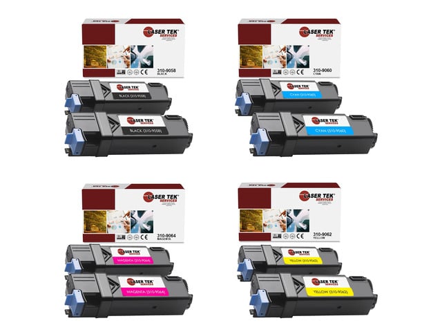 Dell Laser Tek Services Compatible Toner Cartridge Replacement for Dell 310-9058 310-9060 310-9064 310-9062 Works with Dell 1320 1320C 1320CN Printers...