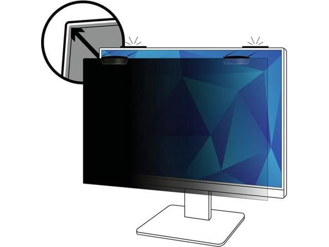 3M Privacy Screen Filter Black - For 23' Widescreen LCD Monitor - 16:9 - Scratch Resistant, Fingerprint Resistant - Anti-glare