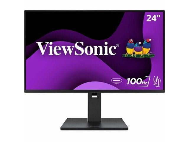 ViewSonic VG2452 24 Inch IPS 1080p Ergonomic Monitor with Tilt, Swivel, Pivot, Height Adjust, 100Hz, USB Hub, HDMI, DisplayPort, and 65W USB C Inputs