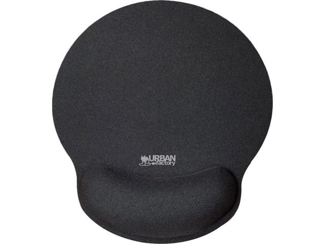 Urban Factory Ergonomic Mouse Pad with Hand-rest - 9.84' Height x 8.66' Width x 1.10' Depth - Black - Gel - Water Resistant, Anti-slip