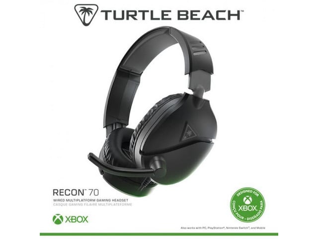 Microsoft Xbox Accessory: Wired Headset - Turtle Beach Recon 70 Black: Compatible with PC, Switch, PS5, Xbox X S: Officially Licensed by Microsoft