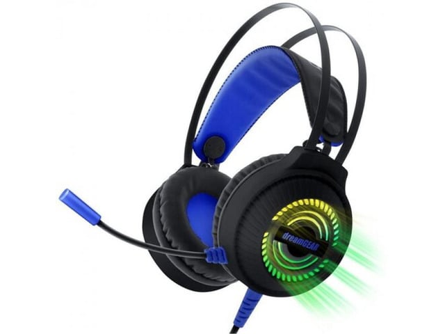 Xbox Accessory: Wired Headset - DreamGear GRX-500 Game Headset RGB LED - Black: Compatible?with PC, Switch, PS5, Xbox X S & Blue