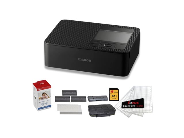 Selphy CP1500 Compact WiFi AirPrint USB and Dye Photo Printer (Black) Bundle includes Accessories, Wireless connectivity, Sublimation, Wi-Fi...