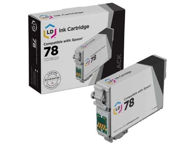 Epson LD Remanufactured Ink Cartridge Replacement for Epson 78 T078120 (Black) Compatible with Epson Stylus Photo Printer Models RX580 R260 R380 R280...