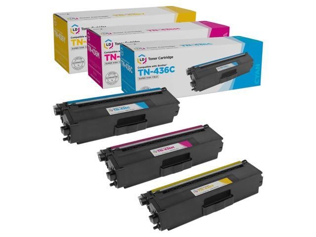 Brother LD Products Compatible Toner Cartridge Replacements for Brother TN-436 TN436 TN433 TN431 Super High Yield (Cyan, Magenta, Yellow, 3-Pack)
