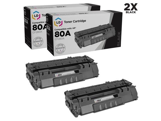 HP LD Compatible Replacements for Hewlett Packard CF280A HP 80A Set of 2 Black Laser Toner Cartridges for use in the LaserJet Pro 400 M401dn, 400...
