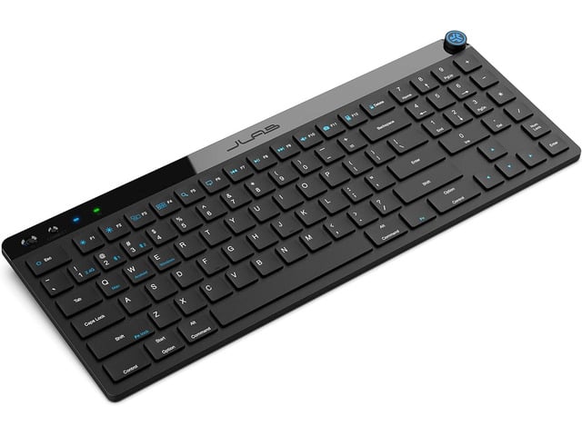 JLab JBuds Wireless Keyboard, Black, 95 Keys, Connect Via Bluetooth or USB Wireless Dongle, Multi-Device Toggle, Soft Touch Keys, Smart Media Knob,...