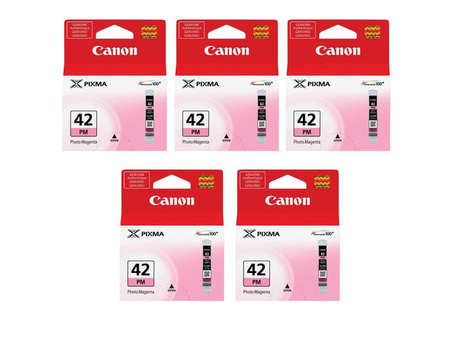 Canon CLI-42 Photo Magenta Ink Cartridge for Pixma PRO-100 Inkjet Photo Printer, 5-Pack