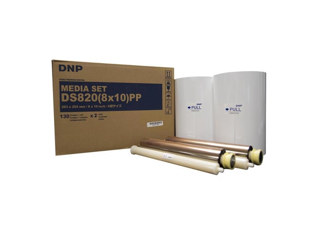 DNP Pure Premium Media for DS820A Printer, 8x10', 2x 130 Print Rolls (260 Total)