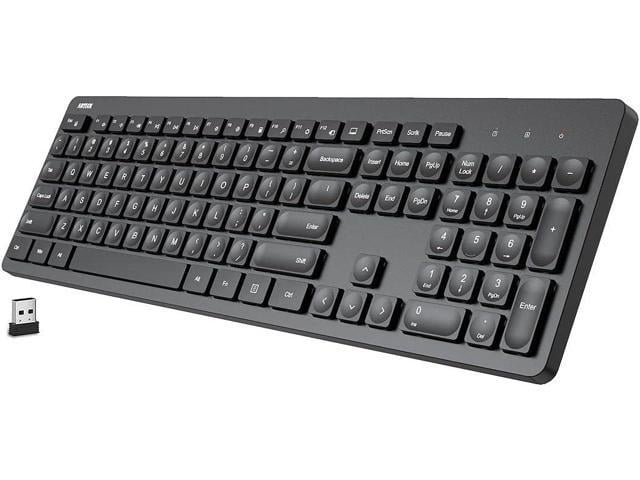 Arteck 2.4G Wireless Keyboard Ultra Slim Full Size Keyboard with Numeric Keypad and Media Hotkey for Computer/Desktop/PC/Laptop/Surface/Smart TV...