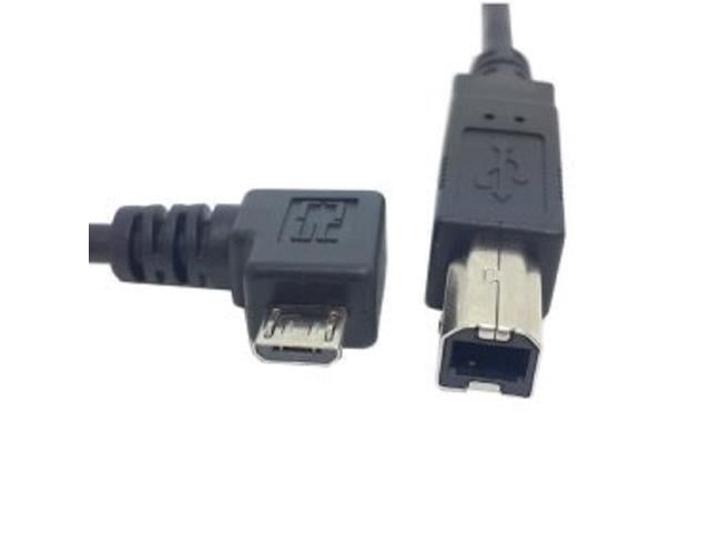 Right Angled 90 Degree Micro USB OTG to Standard B Type Printer Scanner Hard Disk Cable 30cm/1ft